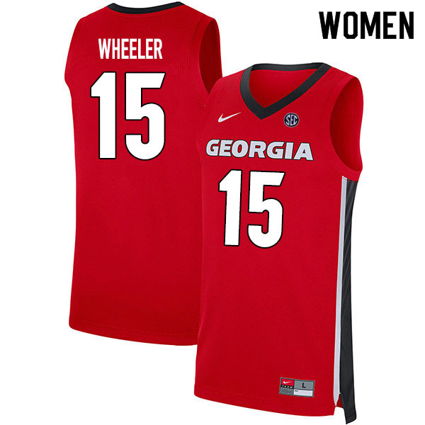 2020 Women #15 Sahvir Wheeler Georgia Bulldogs College Basketball Jerseys Sale-Red - Click Image to Close
